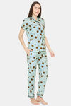 Fashionrack Knit Cotton Pyjama Set - Blue — thumbnail 2