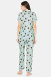 Fashionrack Knit Cotton Pyjama Set - Blue — thumbnail 3