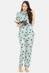 Fashionrack Knit Cotton Pyjama Set - Blue — thumbnail 4