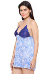 Klamotten Printed Babydoll With Bikini Set - Blue N Black — thumbnail 10
