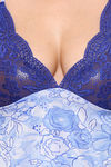 Klamotten Printed Babydoll With Bikini Set - Blue N Black — thumbnail 13