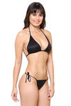 Klamotten Printed Babydoll With Bikini Set - Blue N Black — thumbnail 4