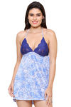Klamotten Printed Babydoll With Bikini Set - Blue N Black — thumbnail 8