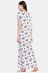 Klamotten Rayon Printed Nightdress-White — thumbnail 4