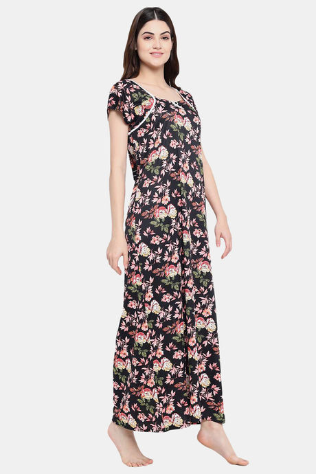 Klamotten Serena Printed Nightdress-Black — image 2