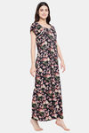 Klamotten Serena Printed Nightdress-Black — thumbnail 2