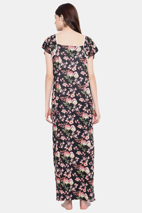Klamotten Serena Printed Nightdress-Black — image 4