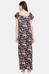 Klamotten Serena Printed Nightdress-Black — thumbnail 4
