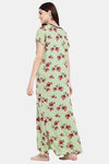 Klamotten Rayon Printed Nightdress-Green — thumbnail 4