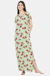 Klamotten Rayon Printed Nightdress-Green — thumbnail 5