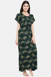 Klamotten Rayon Printed Nightdress-Green — thumbnail 2