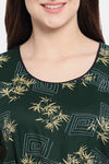 Klamotten Rayon Printed Nightdress-Green — thumbnail 7