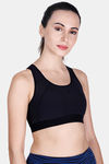 Laasa Just-Dry Nylonmatte Sports Bra - Black — thumbnail 2