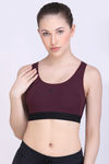 Laasa Just-Dry Nylonmatte Sports Bra - Wine — thumbnail 1