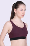 Laasa Just-Dry Nylonmatte Sports Bra - Wine — thumbnail 2