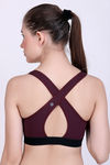Laasa Just-Dry Nylonmatte Sports Bra - Wine — thumbnail 3