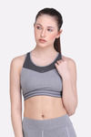 Laasa Removable Padded Sports Bra - Dark Grey — thumbnail 1