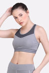 Laasa Removable Padded Sports Bra - Dark Grey — thumbnail 2