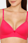 Lady Lyka Padded Non Wired Medium Coverage T-Shirt Bra - Fuscia — thumbnail 4