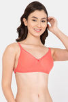 Lady Lyka Padded Non Wired Medium Coverage T-Shirt Bra - Tomato — thumbnail 2