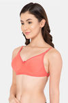 Lady Lyka Padded Non Wired Medium Coverage T-Shirt Bra - Tomato — thumbnail 3
