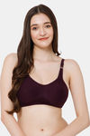 Lady Lyka Single Layered Non Wired Medium Coverage T-Shirt Bra - Wine — thumbnail 1