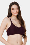 Lady Lyka Single Layered Non Wired Medium Coverage T-Shirt Bra - Wine — thumbnail 3