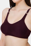 Lady Lyka Single Layered Non Wired Medium Coverage T-Shirt Bra - Wine — thumbnail 6