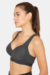 lady Lyka Medium Impact Cotton Padded Sports Bra - Black — thumbnail 2