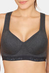 lady Lyka Medium Impact Cotton Padded Sports Bra - Black — thumbnail 5