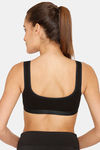 lady Lyka Medium Impact Cotton Non Padded Sports Bra - Black — thumbnail 3