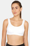 lady Lyka Medium Impact Cotton Non Padded Sports Bra - White — thumbnail 1