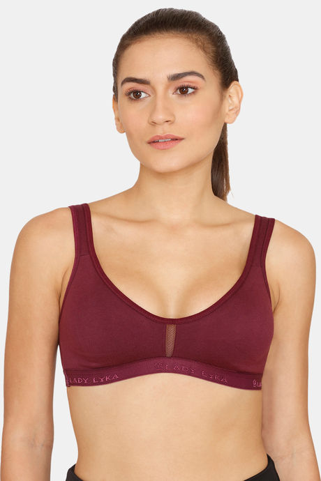 Lady Lyka Medium Impact Seamless Sports Bra (Pack of 2) - Wine Maroon — image 2