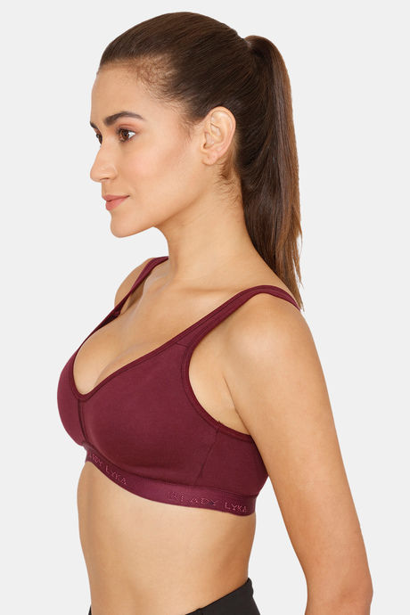 Lady Lyka Medium Impact Seamless Sports Bra (Pack of 2) - Wine Maroon — image 3