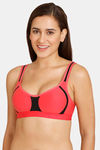 Lady Lyka Medium Impact Seamless Cotton Sports Bra - Plum — thumbnail 1