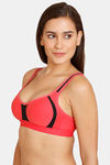 Lady Lyka Medium Impact Seamless Cotton Sports Bra - Plum — thumbnail 2
