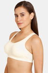 Lady Lyka Medium Impact Seamless Cotton Sports Bra - Skin — thumbnail 2
