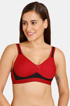 Lady Lyka Medium Impact Seamless Cotton Sports Bra (Pack of 2) - Maroon Red — thumbnail 2