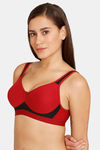 Lady Lyka Medium Impact Seamless Cotton Sports Bra (Pack of 2) - Maroon Red — thumbnail 3