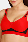 Lady Lyka Medium Impact Seamless Cotton Sports Bra (Pack of 2) - Maroon Red — thumbnail 9