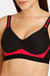 Lady Lyka Medium Impact Seamless Cotton Sports Bra (Pack of 2) - Red Black — thumbnail 9