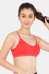 Lady Lyka Cotton Sports Bra - Tomato — thumbnail 2