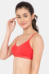 Lady Lyka Cotton Sports Bra - Tomato — thumbnail 3