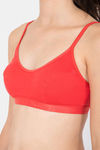 Lady Lyka Cotton Sports Bra - Tomato — thumbnail 7