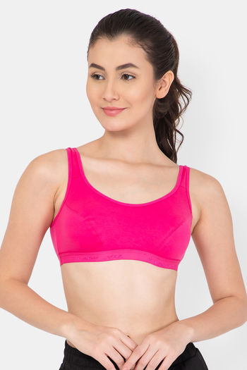 Lady Lyka Cotton Sports Bra - Hot Pink