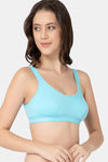 Lady Lyka Cotton Sports Bra - Blue — thumbnail 3