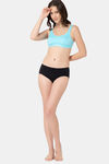 Lady Lyka Cotton Sports Bra - Blue — thumbnail 5