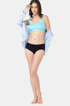 Lady Lyka Cotton Sports Bra - Blue — thumbnail 6