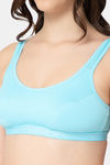 Lady Lyka Cotton Sports Bra - Blue — thumbnail 7