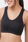Lady Lyka Soft Strechable Sports Bra - Black — thumbnail 5